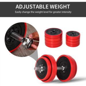 Adjustable Dumbbell Set, 44lbs Convertible To Barbell Weight Set Made With Metal Sand And Plastic For Home Gym Women And Men Weight Lifting Training