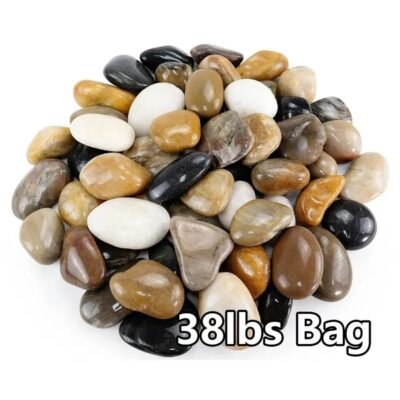 38lbs Decorative Garden Stone Outdoor Landscaping, Walkways, Yard, 1-3 Inch Large Polished River Rocks For Plants Pots, Vases, Crafts