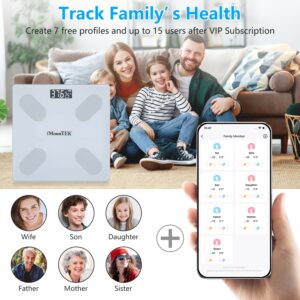 Smart Digital Scale For Body Weight High Accuracy BMI Weight Scale Full Body Composition Analysis Sync With APP 4mm Tempered Glass 397LBS Capacity LCD Display