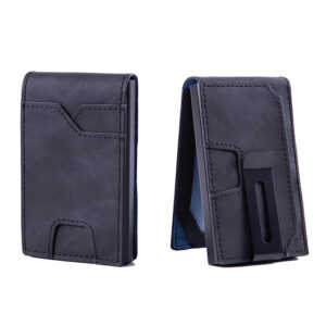 Men's Slim Wallet With Pop Up Card Holder, RFID Blocking, Minimalist Design With Large Card Capacity, Money Clip
