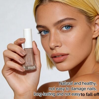Alcohol-Free Peelable Nail Polish 10ML – Light Scent, Long-Lasting, Chip-Resistant, High Shine Finish, Easy Home Use, Apricot Shade