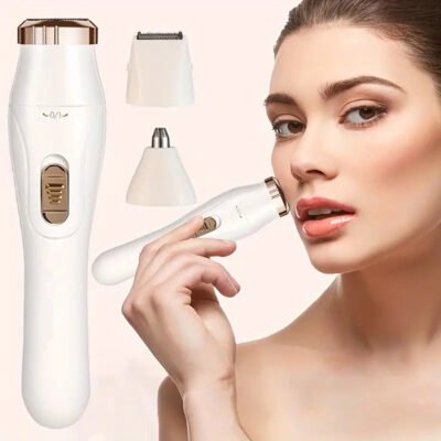 3 In 1 Eyebrow Ear Nose Beard Trimmer Set Hair Remover Clipper Shaver USB Rechargeable