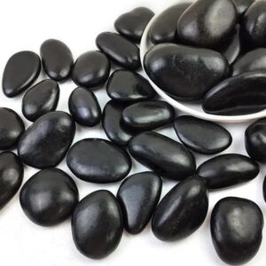 38lbs Black River Rocks, 2-3 Inch Polished Pebbles For Plants, Vase Filler, Aquarium, Landscaping, Indoor & Outdoor Decor