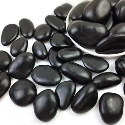 38lbs Black River Rocks, 2-3 Inch Polished Pebbles For Plants, Vase Filler, Aquarium, Landscaping, Indoor & Outdoor Decor