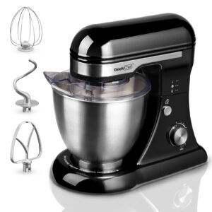5QT Stand Electric Mixer, 12-Speed Kitchen Mixer With Tilt-Head, Stainless Steel Bowl Dough Mixer, Egg Whisk, Dough Hook & Beater Included, Idea For 3-5 Family Black