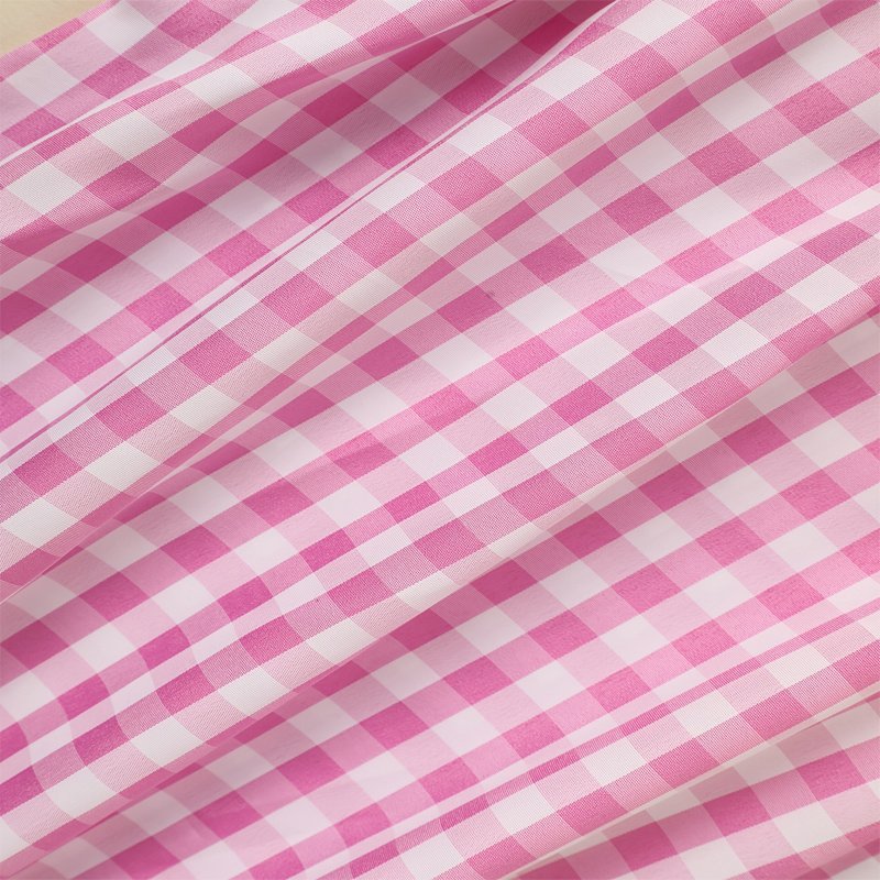 Toddler Girl's Short Sleeve Checkered Dress, Heart Embroidery & Ruffle Detail With Back Button Closure - Image 4