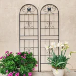 2 Pack Metal Garden Trellis 71" X 19.7" Rustproof Trellis For Climbing Plants Outdoor Flower Support Black