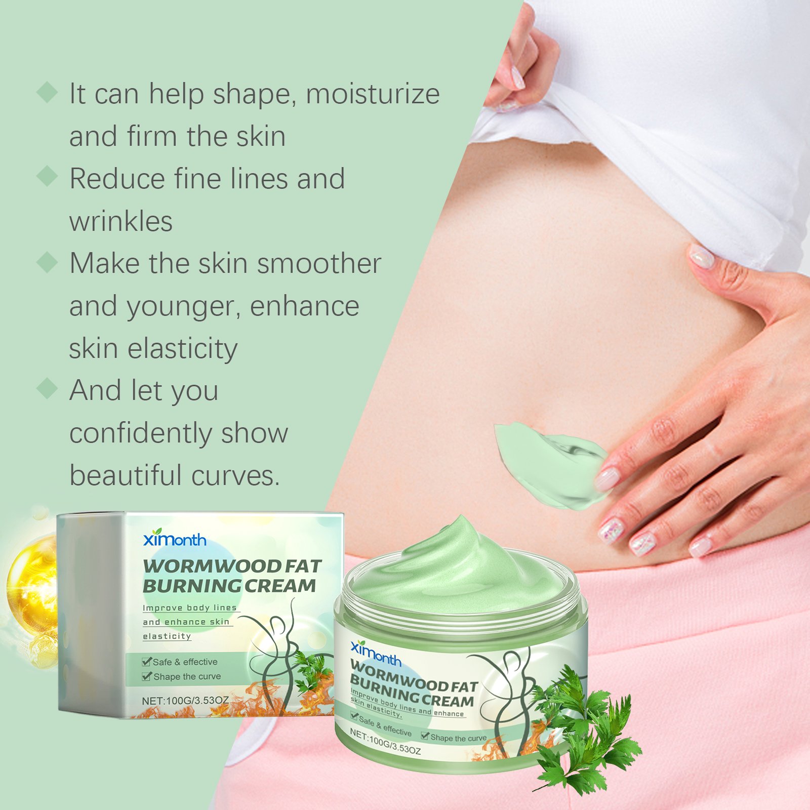 Ximonth Wormwood Body Massage Cream Moisturizes Body And Skin Care Firming, Nourishing And Hydrating Skin - Image 4