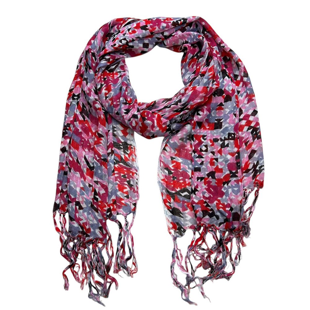 2pcs Flowy Long Red Scarf,Bold Red Floral Print Energizes,Perfect Wedding Guest Accessory,vacation,daily Life,evening Party,Office Appropriate Subtlety For Women Men,for Casual Outfits