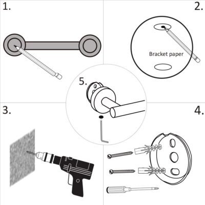 3-piece Set Of Bathroom Hangers And Towel Racks
