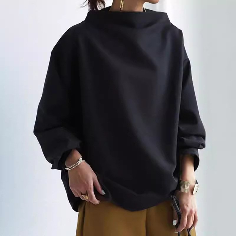 Women's Solid Color Base Loose Casual Top - Image 2
