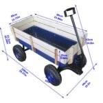 Outdoor Sports Tools Wooden Side Panel Pneumatic Tire Wheelbarrow