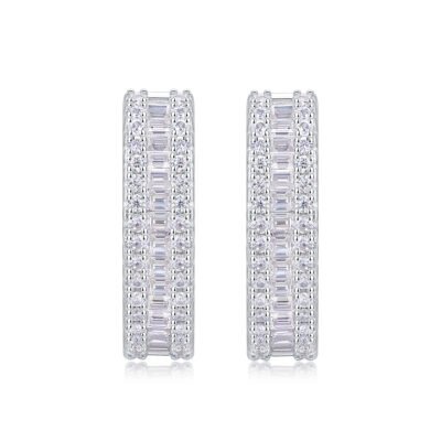 1Woven Light Luxury Fashion Diamond Earrings Stud Inlaid With Mosan Diamond Silver Ornaments Prohibit Tk Sales