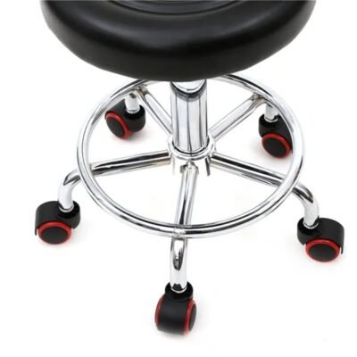 Round Shape Adjustable Salon Stool With Back And Line Black XH