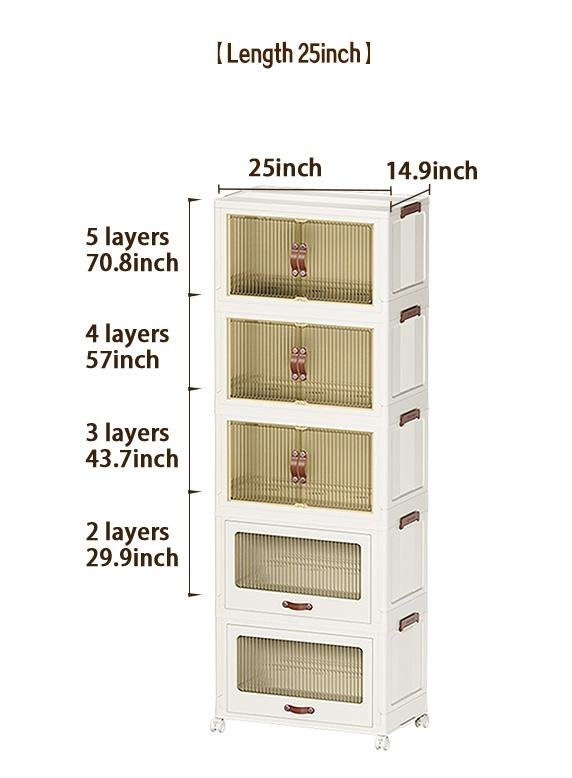 Baby Safety Transparent Opening Lid Indoor Home Decoration Storage Cabinet With Wheels - Image 3