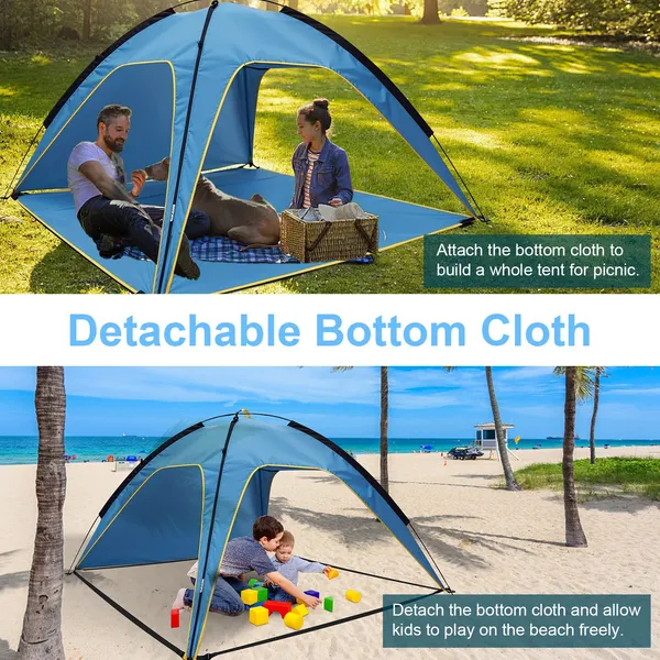Beach Tent Sun Shelter UPF50 Add UV Protection, 6.9x6.9ft Beach Canopy Tent For 4-6 Adults, Portable Outdoor Sun Shade Tent With Carry Bag - Image 4