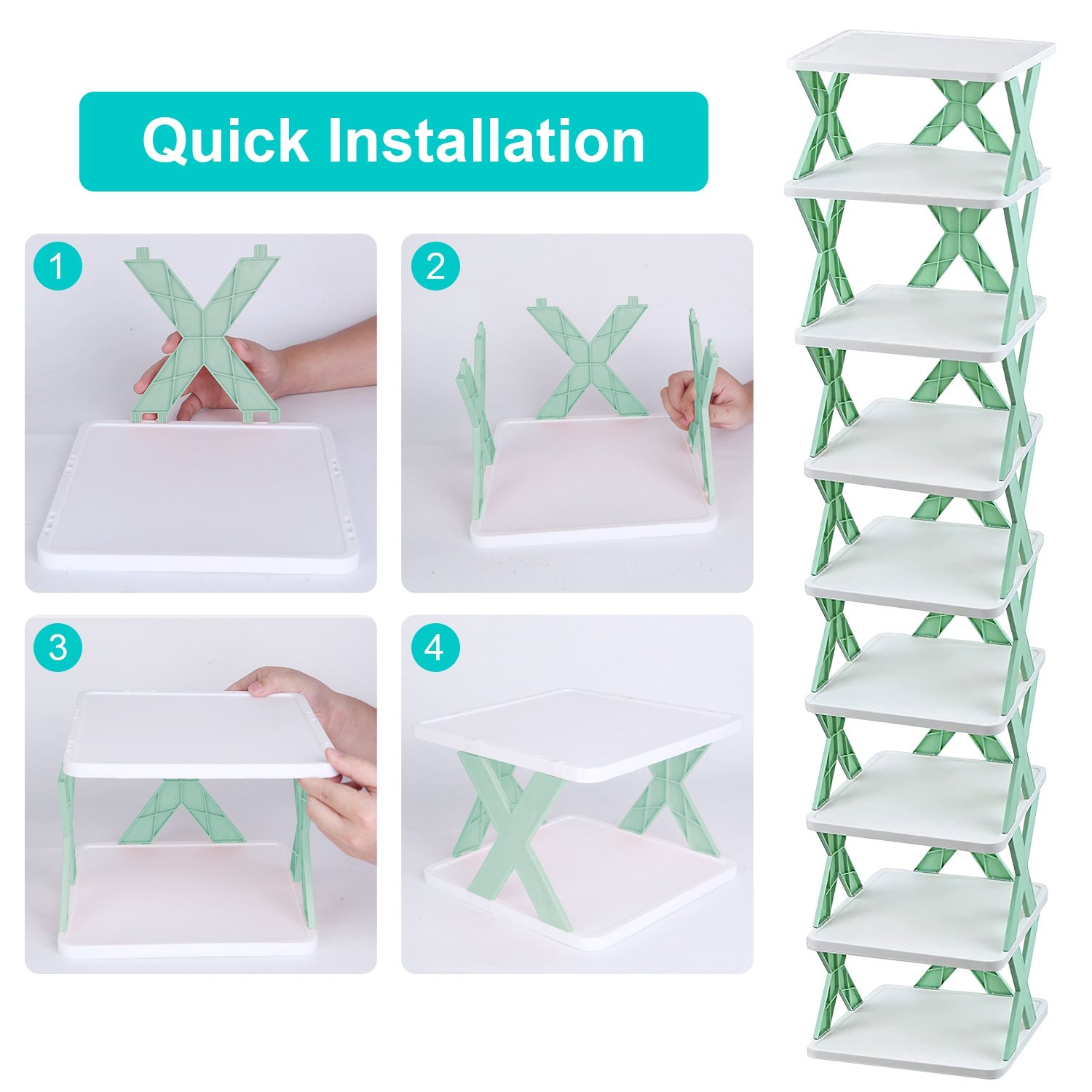 1Pc 9Tier Narrow Entryway Shoe Rack For Entrydoor Plastic Vertical Shoe Organizer Space Saving Free Standing Shoes Storage Shelf Closet Hallway - Image 3
