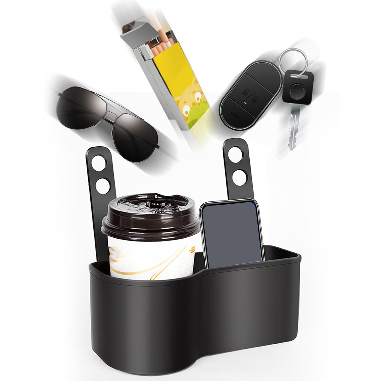 Car Backseat Drink Holder Multifunctional Food Tray Headrest Hanging Drink Box For Cell Phones Keys Cards Wallets - Image 3