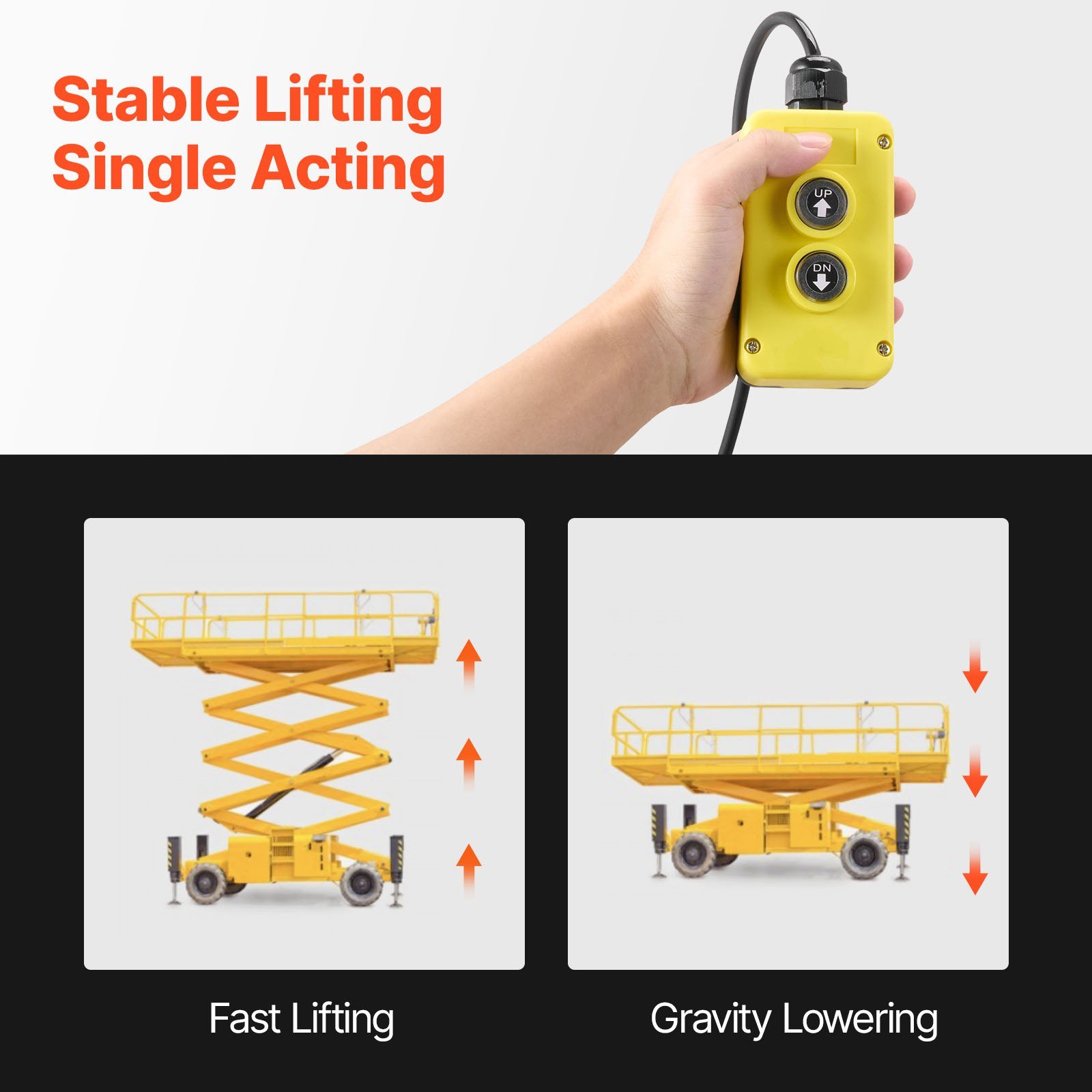 4 Quart Hydraulic Power Unit, Single Acting Dump Trailer Pump, 3200 PSI Max Relief Pressure & 0.91 GPM Flow Rate, DC 12V Hydraulic Pump With Metal Reservoir For Dump Trailer Car Lifting - Image 4