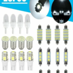 28pcs Car Interior White Combo LED Map Dome Door Trunk License Plate Light Bulbs