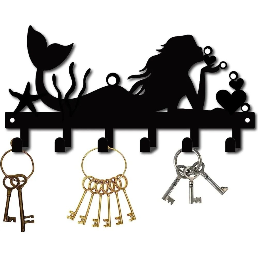 Wall-mounted Single Hanger With Built-in Key Holder,The Decorative Hooks