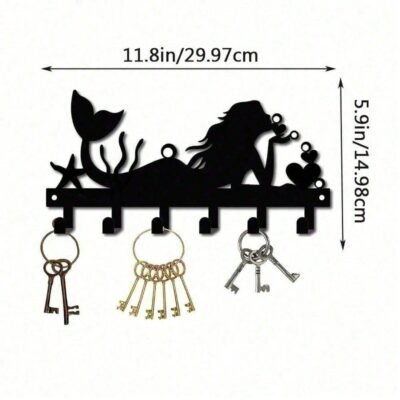 Mermaid-Themed Wall Hook Set, Decorative Metal Wall Hooks For Kitchen