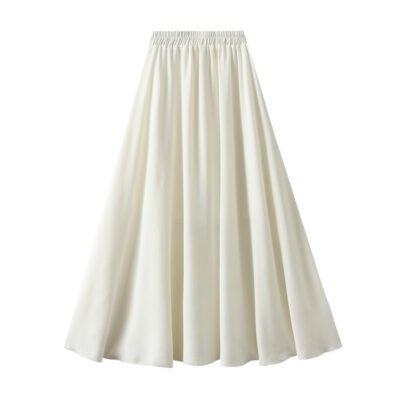 High-waisted Draping Relaxed-fi Wide-flared Maxi Skirt