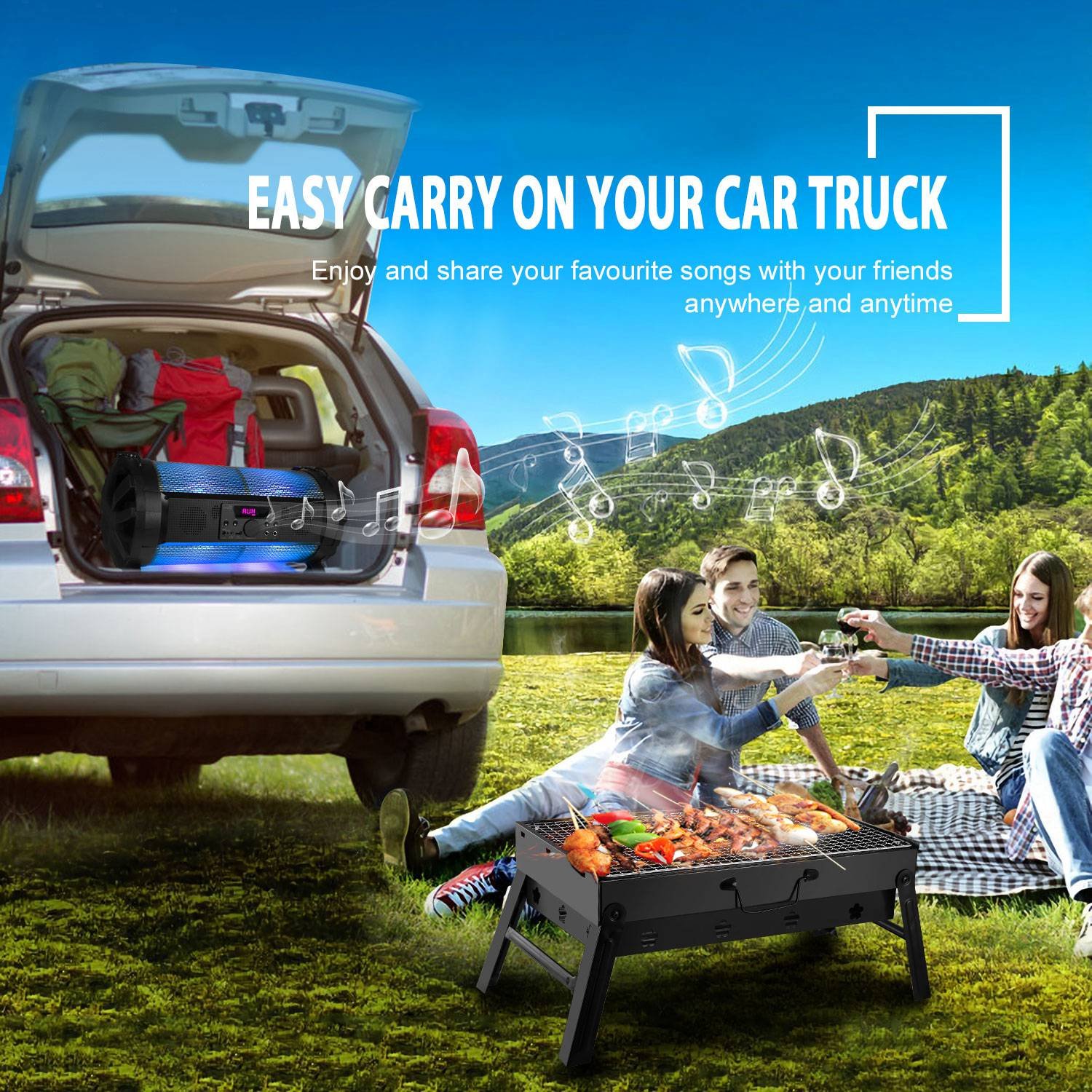 Portable BBQ Grill Foldable Charcoal Grill Camping Garden Outdoor Travel - Image 3