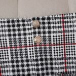 Ladies Fashion Casual Slim Suit Two-piece Plus-size Suit, Plaid Pattern Elegant Skirt Suit With Buttons, Lapel Long Sleeve Suit Jacket And High Waist Skirt, Plus-size Women'S Wear Amazon Don't Sell