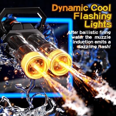 Double-barreled Gatling Water Gun Black New Cool Blue Version Toy