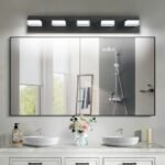 Bathroom Vanity Lights Over Mirror For Mirror Led Light Fixture 5 Lights Modern Black Vanity Light