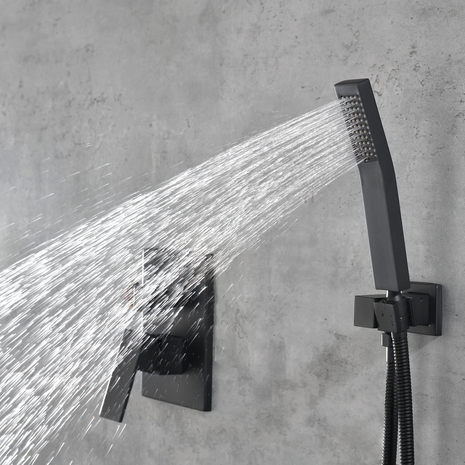 Matte Black Shower Set System Bathroom Luxury Rain Shower Combination Set Ceiling Mounted Showerhead Showerhead Faucet - Image 4