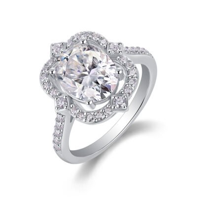 1Camellia - A Fashionable Jewelry Ring Set With Moissanite S925 Sterling Silver And Gold-plated Diamond Prohibit Tk Sales