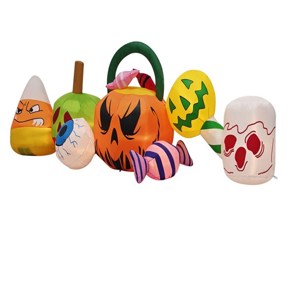 8FT Long Halloween Inflatables Pumpkins Eyeball Candy Outdoor Decorations, Blow Up Yard Decoration With Built-in LEDs Lighted For Lawn Garden Outside Indoor Decor - Image 7