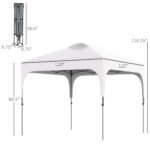 10' X 10' Pop Up Canopy Tent With Wheeled Carry Bag And 4 Sand Bags, Instant Sun Shelter, Tents For Parties, Height Adjustable, For Outdoor, Garden, Patio, White