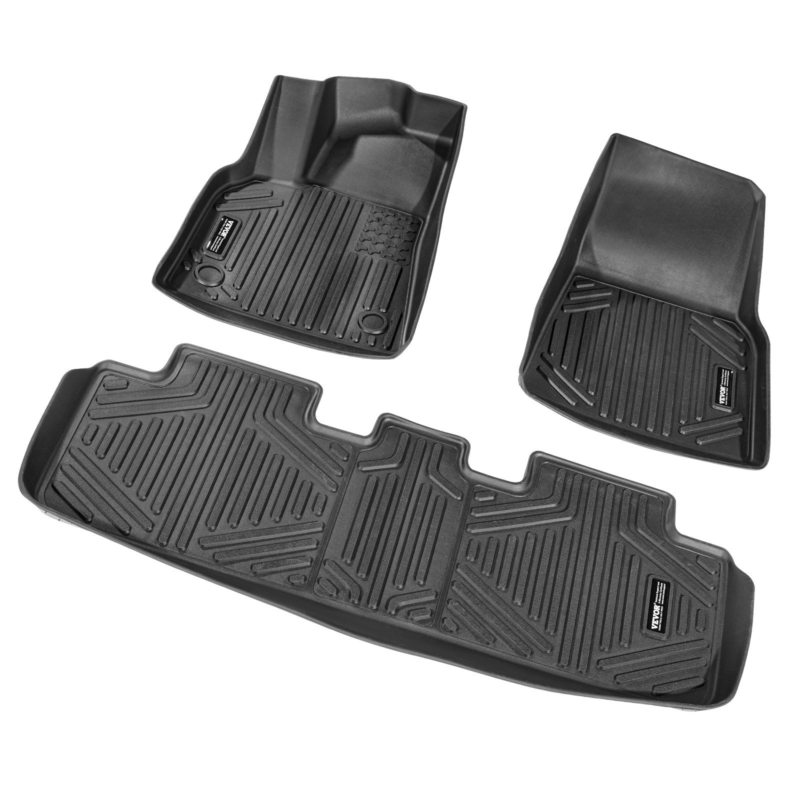 Automotive Floor Mats Fits For Tesla Model Y 2021-2024 3 Pcs TPE Liners - Image 3