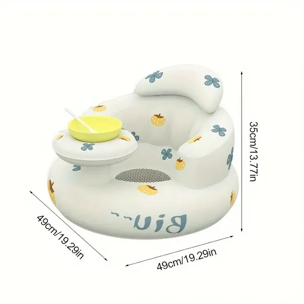 1pc Baby Sofa Chair, Plastic Wraparound Support Seat, Portable Rocking Chair For Infants Aged 3 Months+, Exercise Sitting & Standing, Spine Protection, Boys White Learning Seat - Image 2