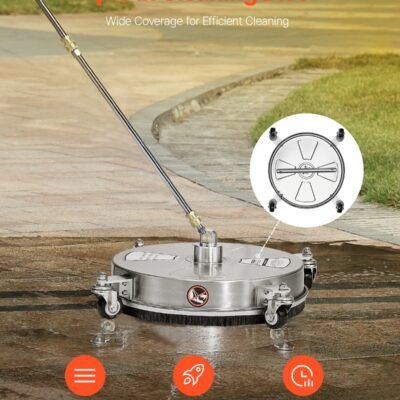 16.5' Pressure Washer Surface Cleaner 4 Wheels Stainless Steel 4000 Max PSI