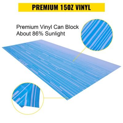 RV Awning 20' Camper Awning Fabric, Trailer Awning Canopy Patio Camping Car Awning, Vinyl Roller Tube For RV, Van, SUV, Awning Replacement Ocean Blue Fade