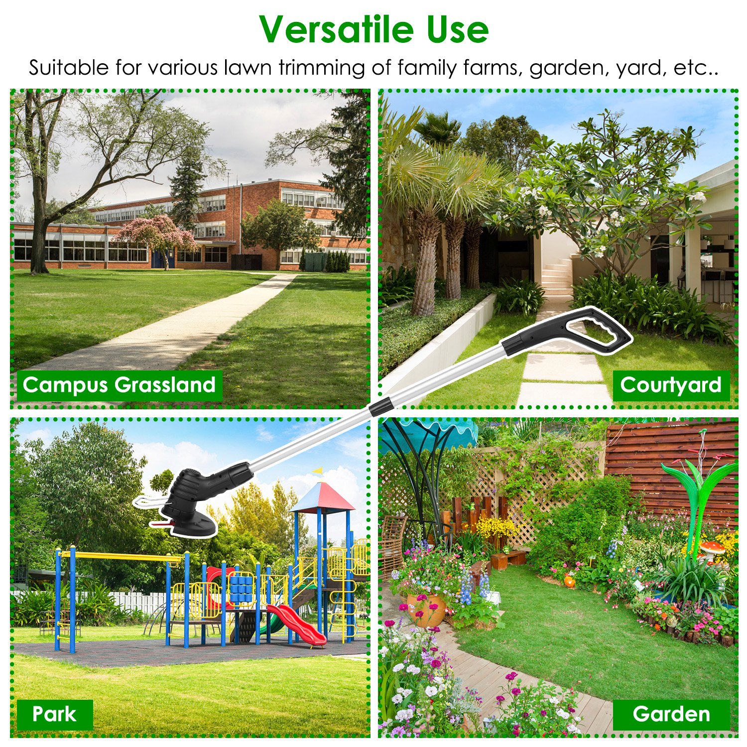 1Pc Electric Cordless Grass Trimmer Rechargeable Extendable With 5 Blades 1 Battery - Image 4