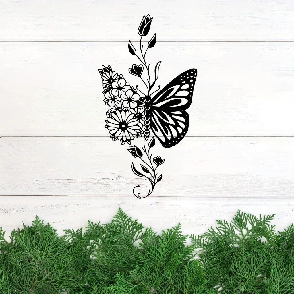 Vintage Sunflower Metal Wall Art - Handcrafted Iron Wall Sculpture - Image 2