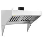 Commercial Exhaust Hood, 4FT Food Truck Hood Exhaust, 201 Stainless Steel Concession Trailer Hood With 2 Detachable U-shaped Grid Oil Filter Mesh, Rust Resistant Vent Hood For Kitchen Restaurant