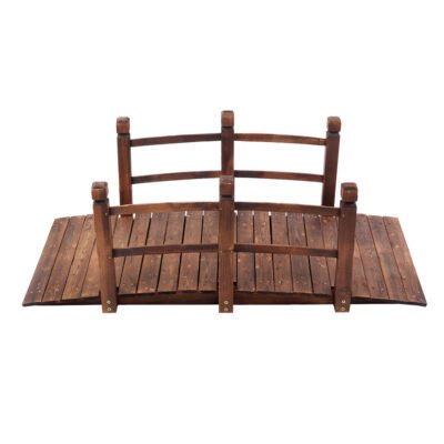 Arch Bridge Small Wooden Bridge Courtyard Outdoor Anticorrosive Wood Landscape Bridge Carbonization Color