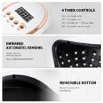 UV LED Nail Lamp, Professional Nail Dryer Gel Polish Light With 45 Beads, UV Nail Light With 4 Timer Settings, Nail Polish Curing Gel LED Dryer With Automatic Sensor, LCD Display