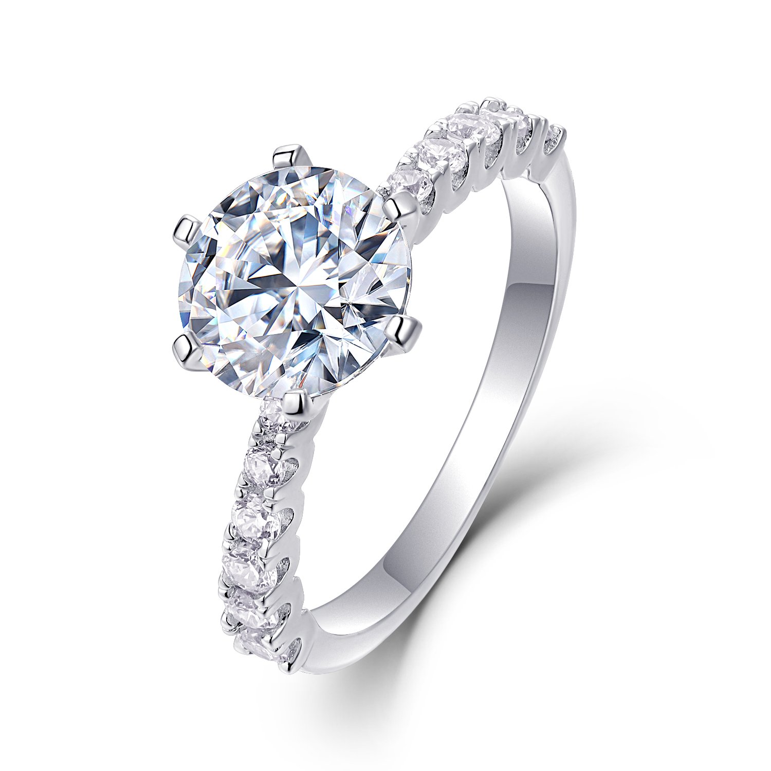 1Large Diamond Diamond Ring Luxury Fashion Set Moissanite Silver Ring Prohibit TK Sales