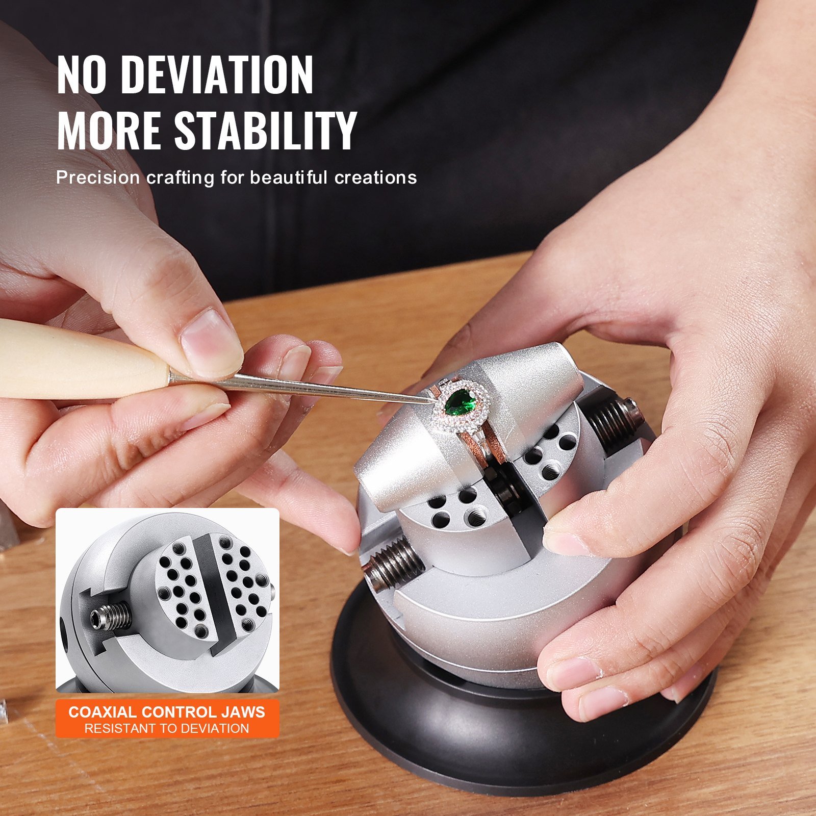 Ball Vise, 3" Engraving Setting Tool, 360° Rotation Engraving Block Vise, 70 PCS Attachment Jewelry Engraving Block Tools Standard Block For Gemstone Inlay And Small-Scale Engraving - Image 2