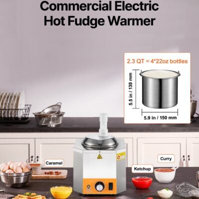 2.4L Electric Cheese Dispenser With Pump Commercial Hot Fudge Warmer 86F-230F