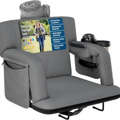 Alpcour Premium Reclining Stadium Seat For Bleachers With Back Support