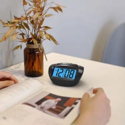 Bedroom Nap With LCD Backlit Clock, Small Travel Clock, Battery Alarm Clock