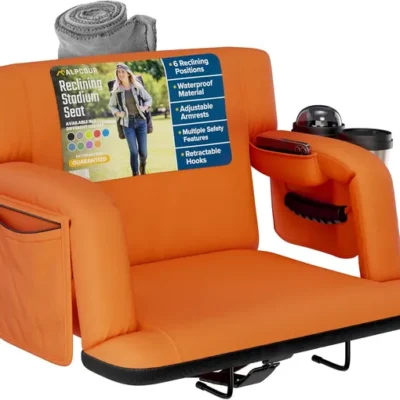 Alpcour Premium Reclining Stadium Seat For Bleachers With Back Support